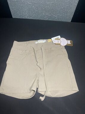 Kids' Beige Jean Shorts with Drawstring